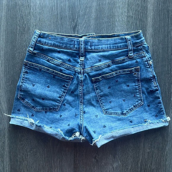 Madewell High Rise Heart Print Denim Shorts ✧ Size 27 - Picture 3 of 7